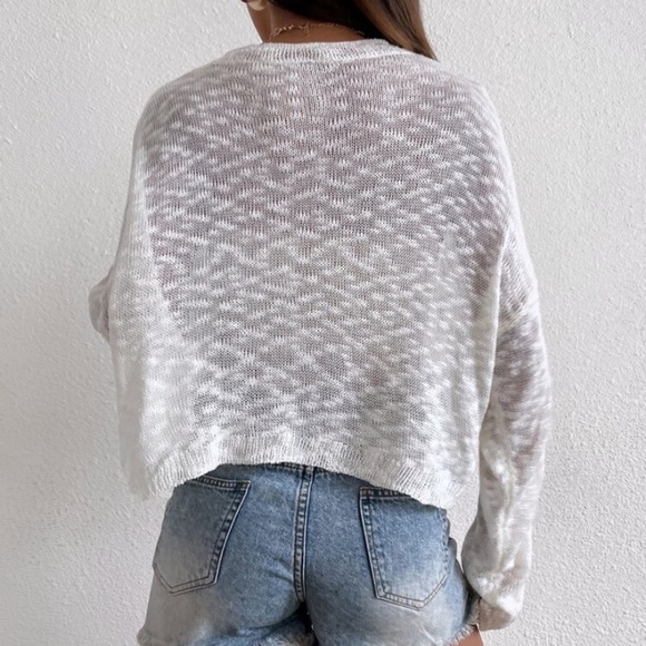 SHEIN White and Black Star Patterned Sweatshirt - Picture 2 of 7